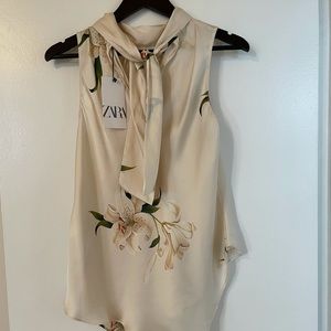 Zara silky tank with tie - Size M NWTO